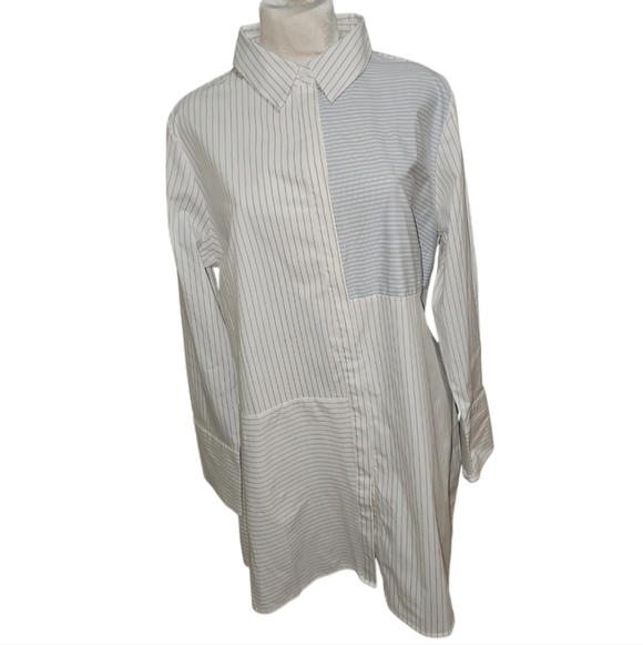 Love & Legends PLUS Size 20 NWT Extra Long Back Knot Tie Pin Stripe Color Block - Picture 1 of 9